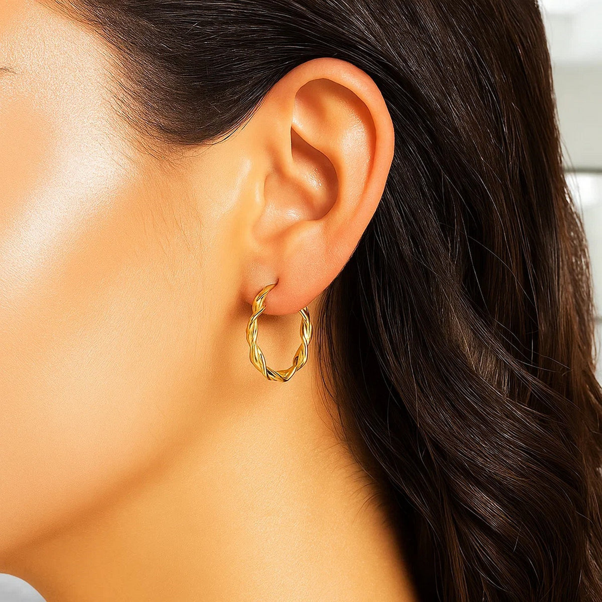 14k Yellow Gold Hoop Earrings