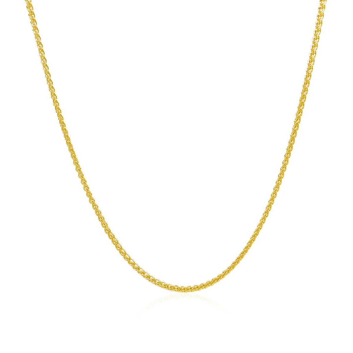 14k Rose Gold Diamond Cut Round Wheat Chain