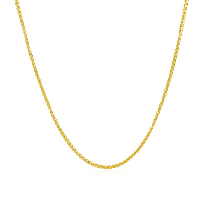14k Rose Gold Diamond Cut Round Wheat Chain