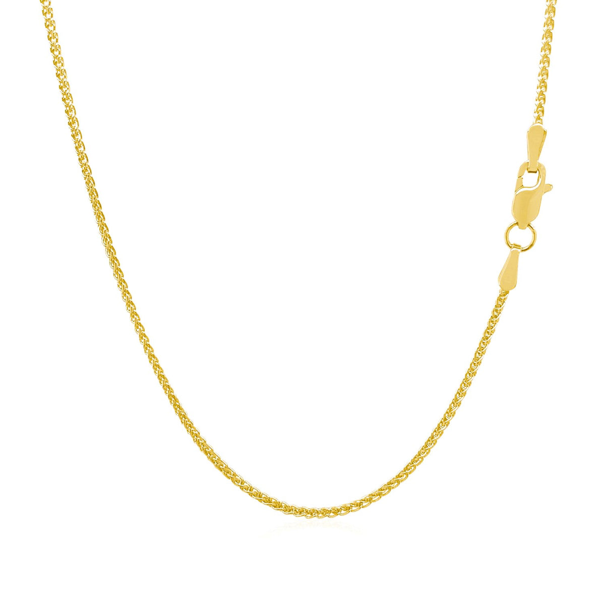 14k Rose Gold Diamond Cut Round Wheat Chain