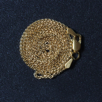 14k Rose Gold Diamond Cut Round Wheat Chain