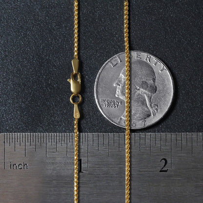 14k Rose Gold Diamond Cut Round Wheat Chain