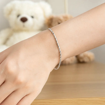 14k Solid Diamond Cut Rope Bracelet (4.00 mm)