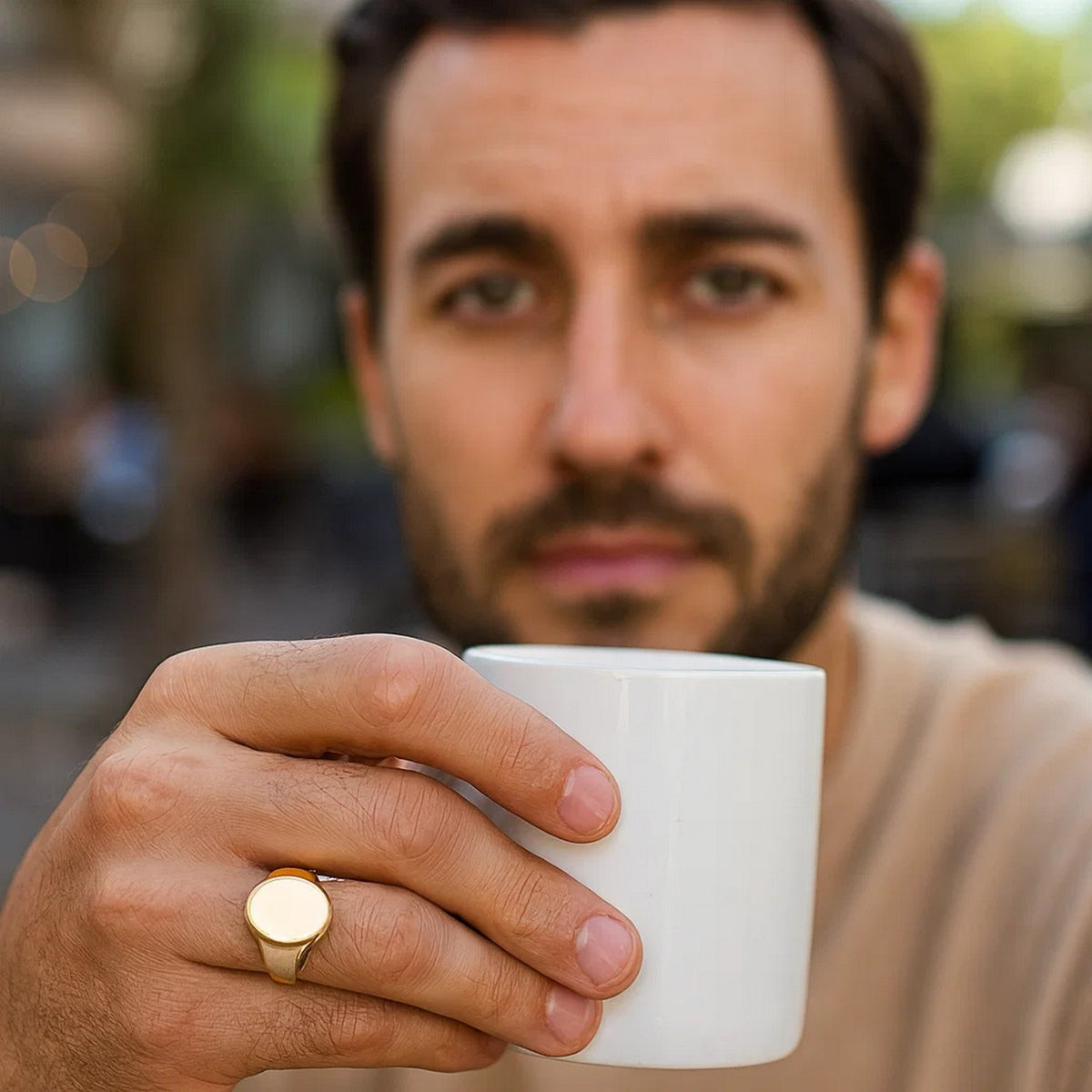 14K Yellow Gold Oval Signet Ring