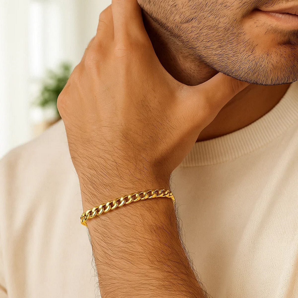 14k Miami Cuban Semi Solid Bracelet (4.50 mm)