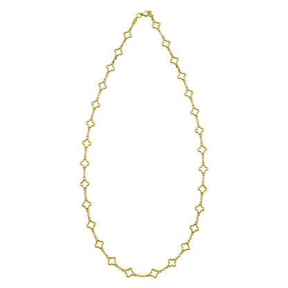 14K Yellow Gold Clover Link Necklace (7.00 mm)