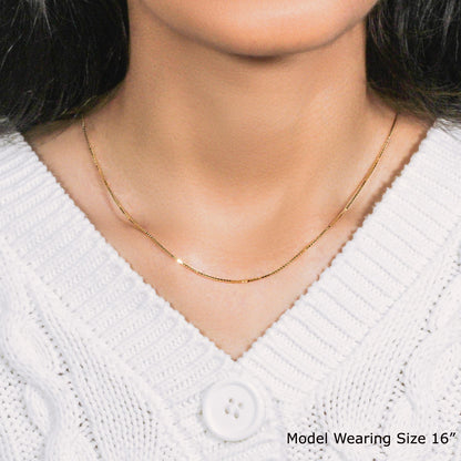18k Yellow Gold Classic Box Chain