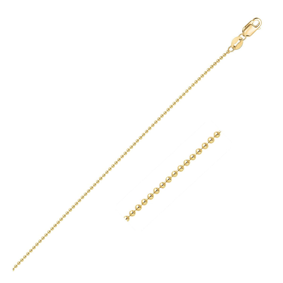 14k Bead Chain 1.0mm (1.00 mm)