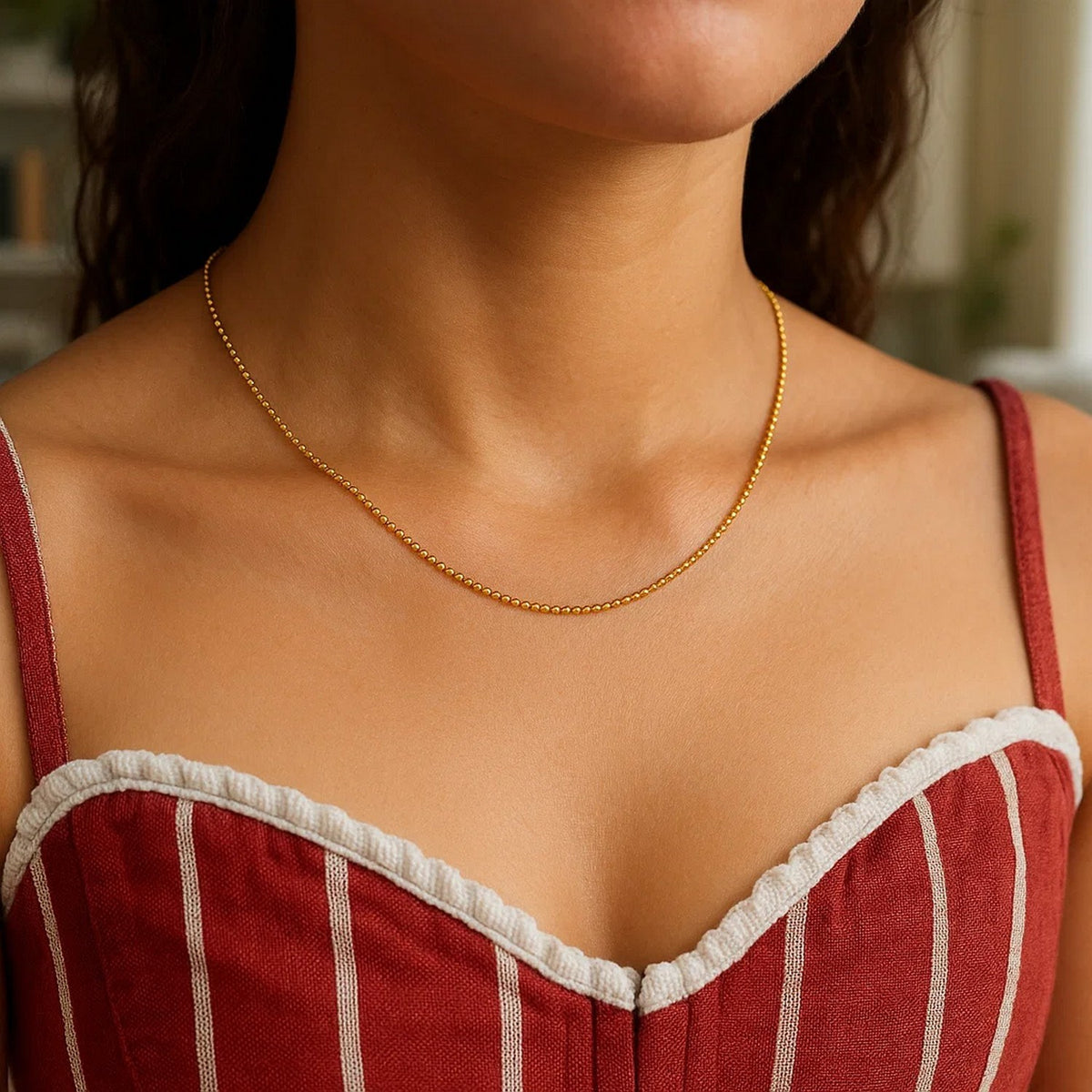 14k Bead Chain 1.0mm (1.00 mm)