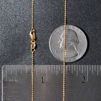 14k Bead Chain 1.0mm (1.00 mm)