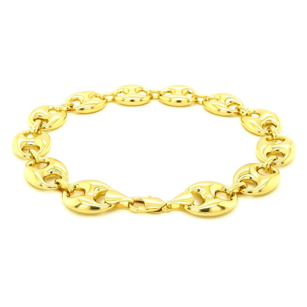 14k Yellow Gold Puffed Mariner Link Bracelet (6.80 mm)