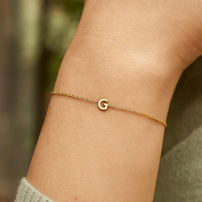 14K Yellow Gold Mini Initial G Bracelet