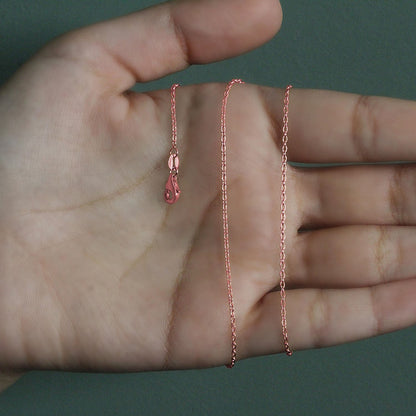 18k Rose Gold Round Oval Link Chain (1.50 mm)