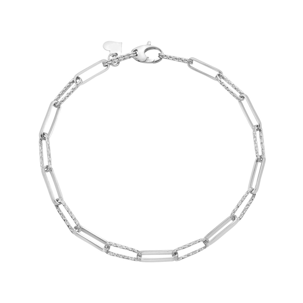 14K Mini Diamante Paperclip Bracelet (3.20 mm)