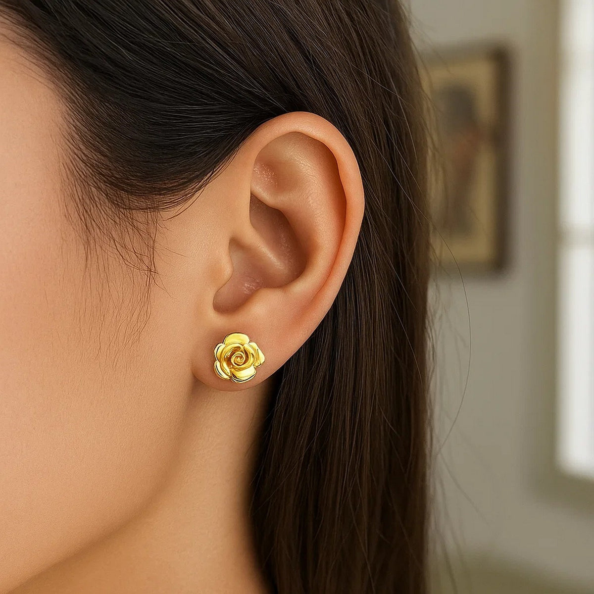 14k Post Earrings with Roses