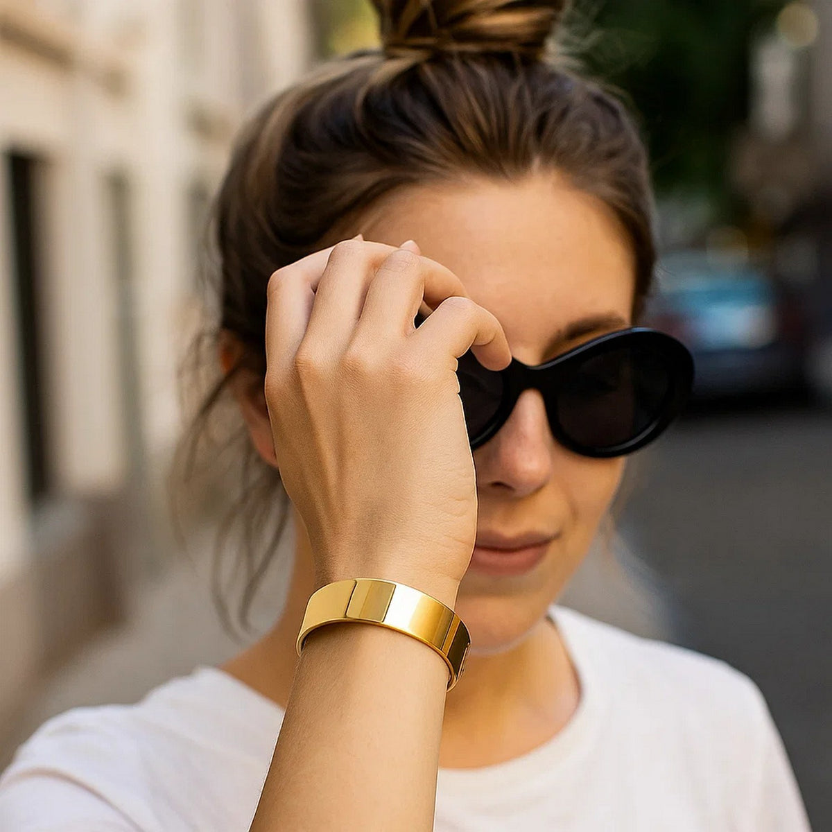 Designer Medium Width Bracelet in 14K Yellow Gold (14.50 mm)