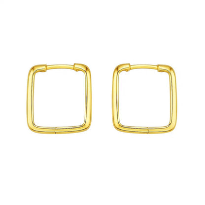 14 Yellow Gold Square Hoop Earrings