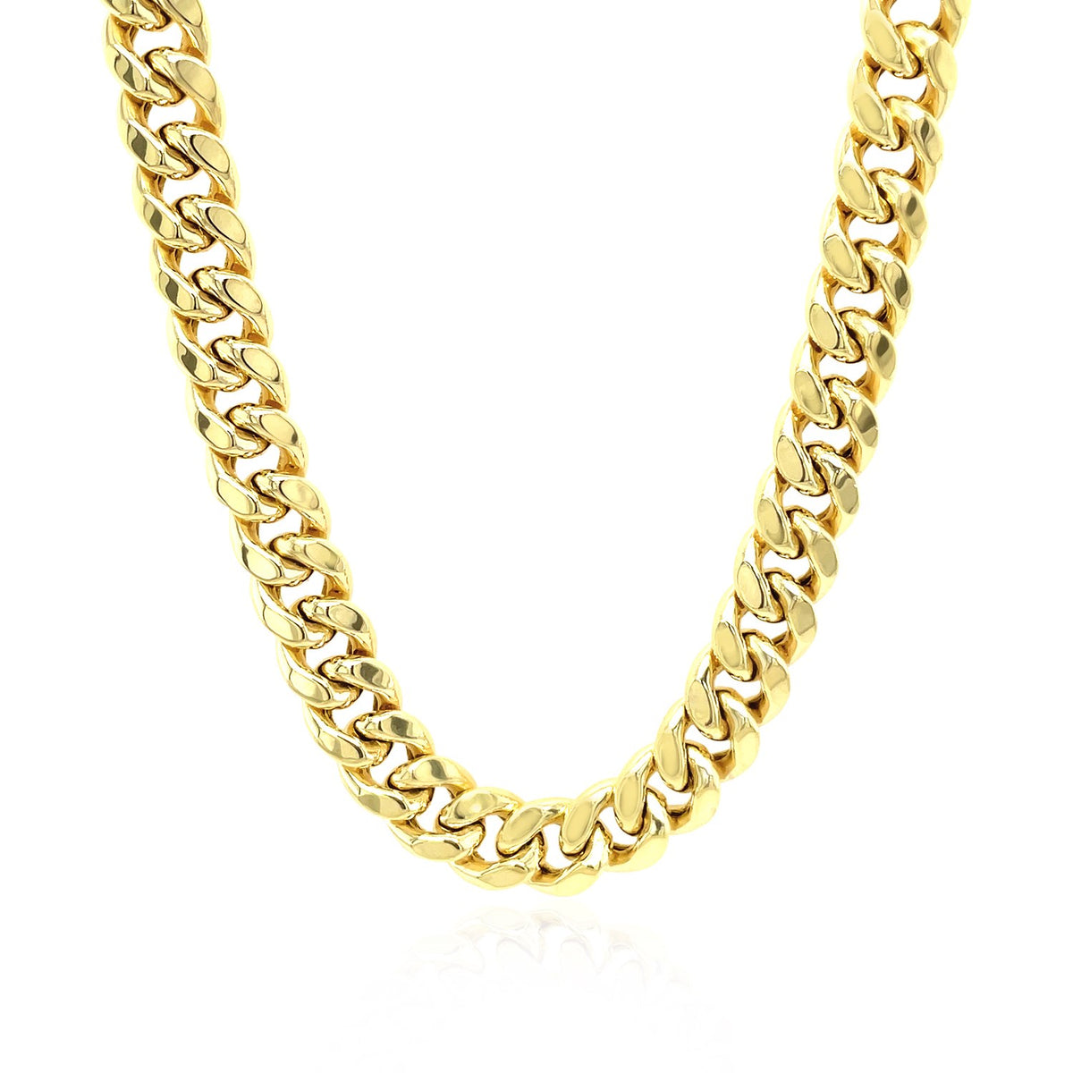 14k Yellow Gold Semi Solid Miami Cuban Chain
