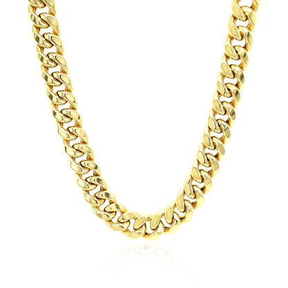 14k Yellow Gold Semi Solid Miami Cuban Chain