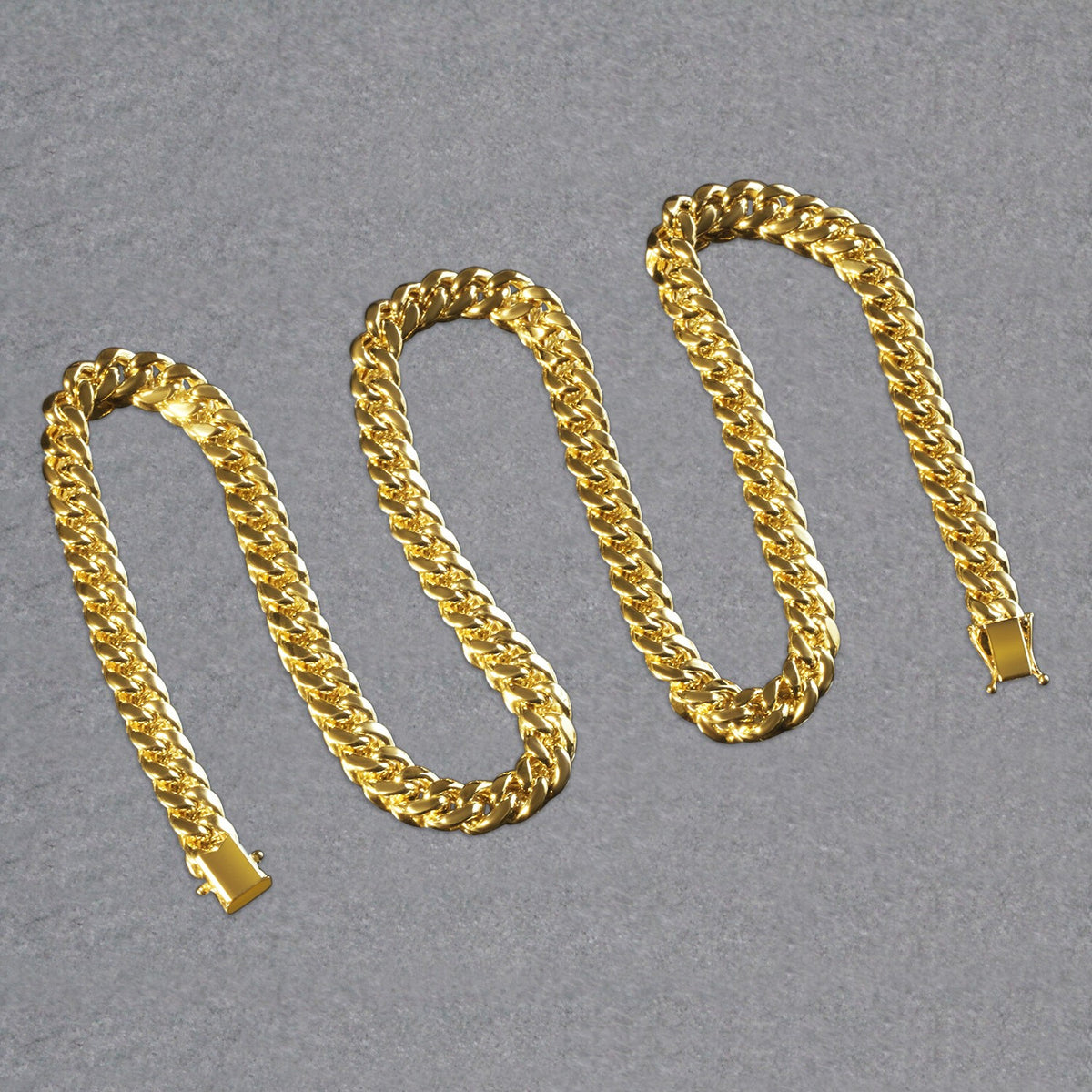 14k Yellow Gold Semi Solid Miami Cuban Chain