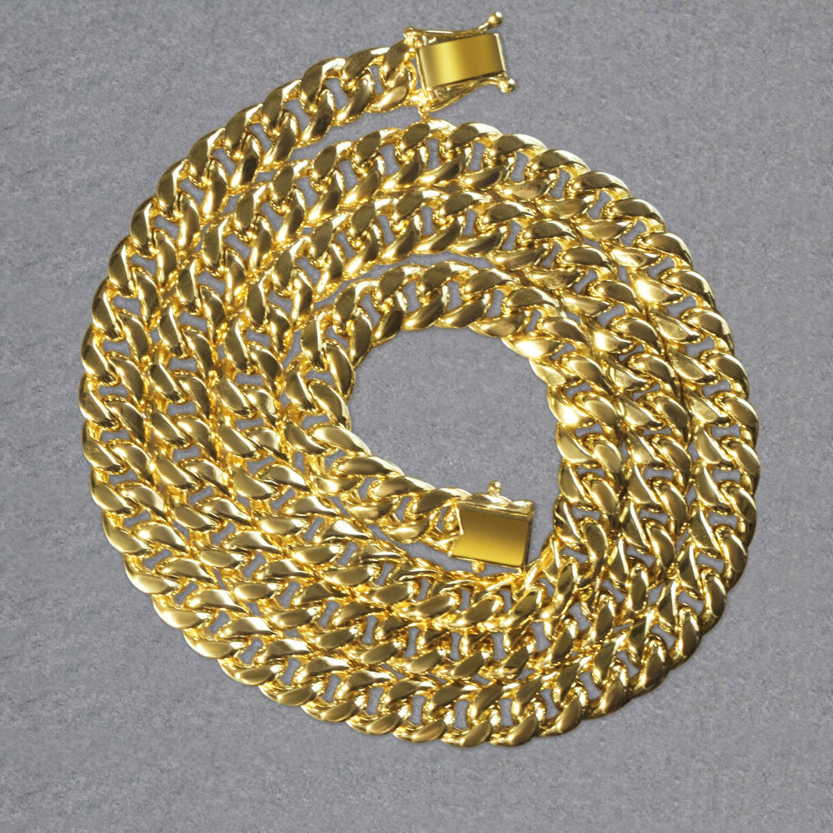 14k Yellow Gold Semi Solid Miami Cuban Chain