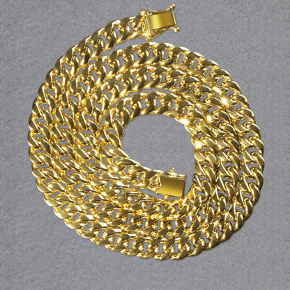 14k Yellow Gold Semi Solid Miami Cuban Chain