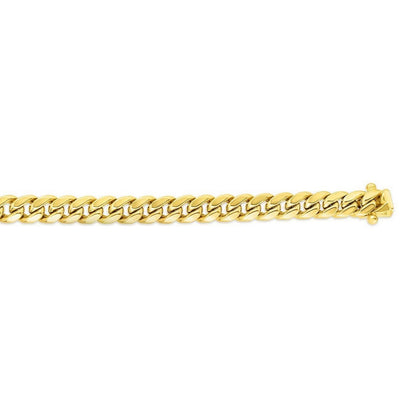 14k Yellow Gold Semi Solid Miami Cuban Chain