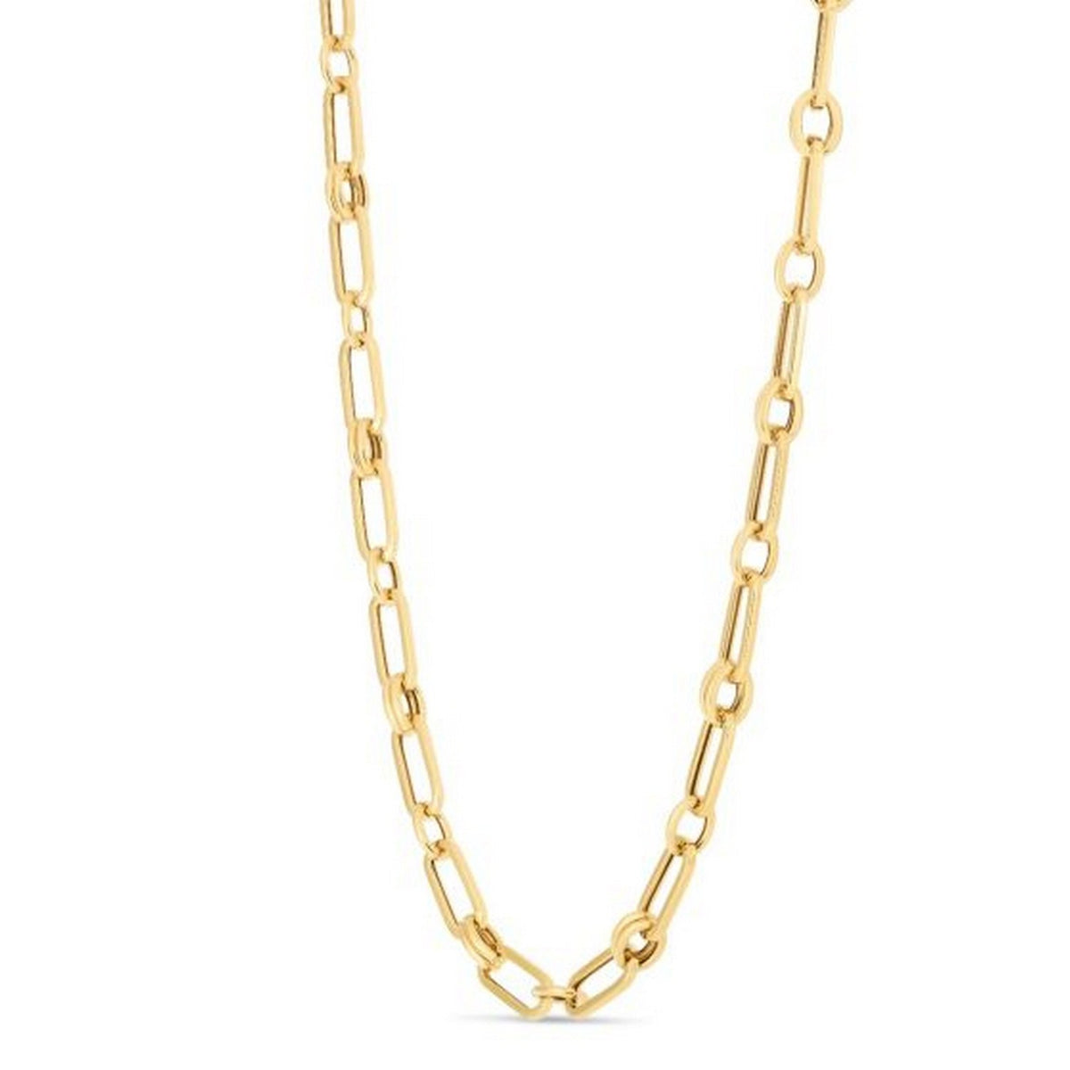 14k Yellow Gold High Polish Paperclip Rondel Link Chain (5.60 mm)