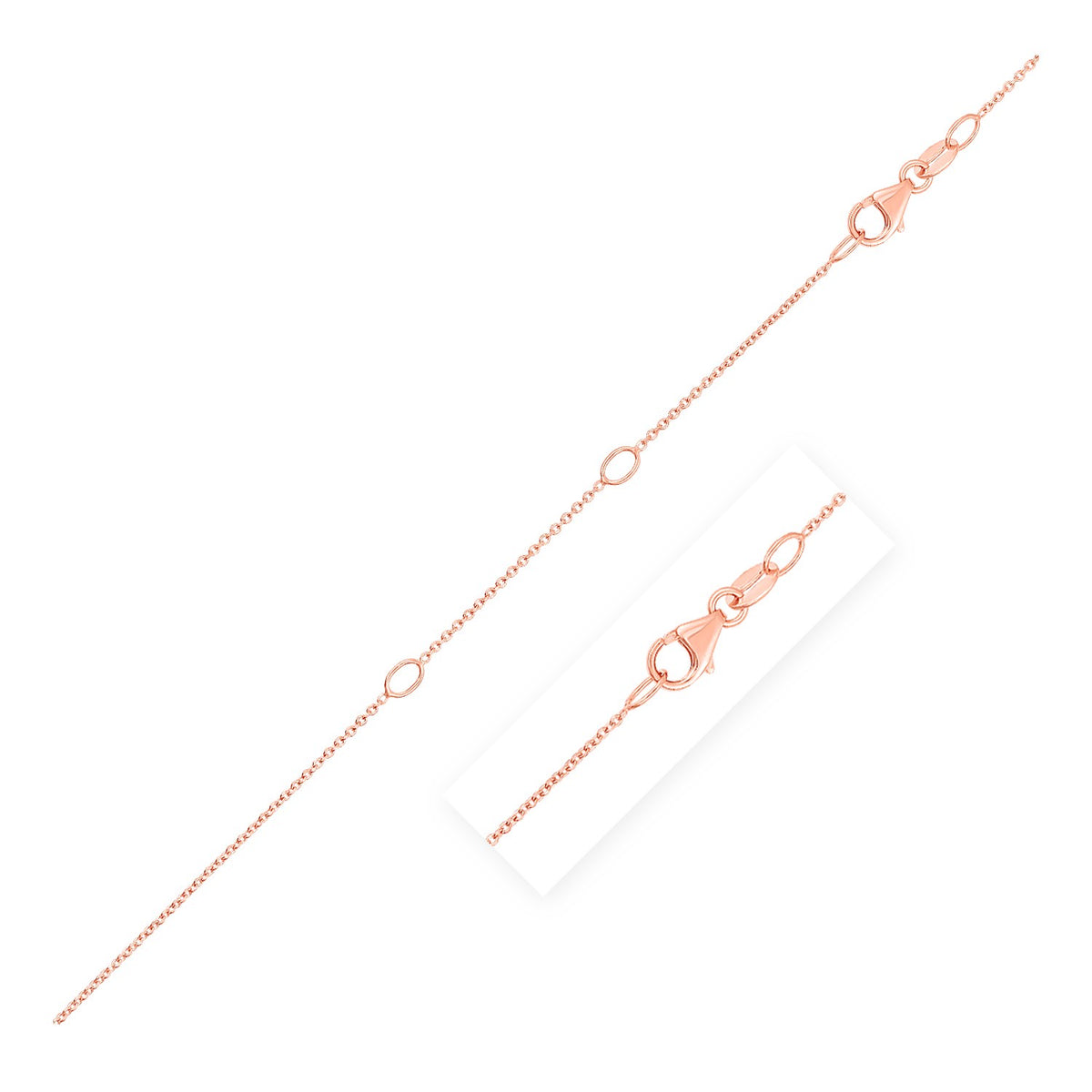 Double Extendable Cable Chain in 14k