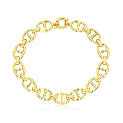 14k Yellow Gold High Polish Mariner Link Bracelet  (13.80 mm)