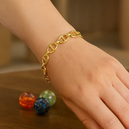 14k Yellow Gold High Polish Mariner Link Bracelet  (13.80 mm)