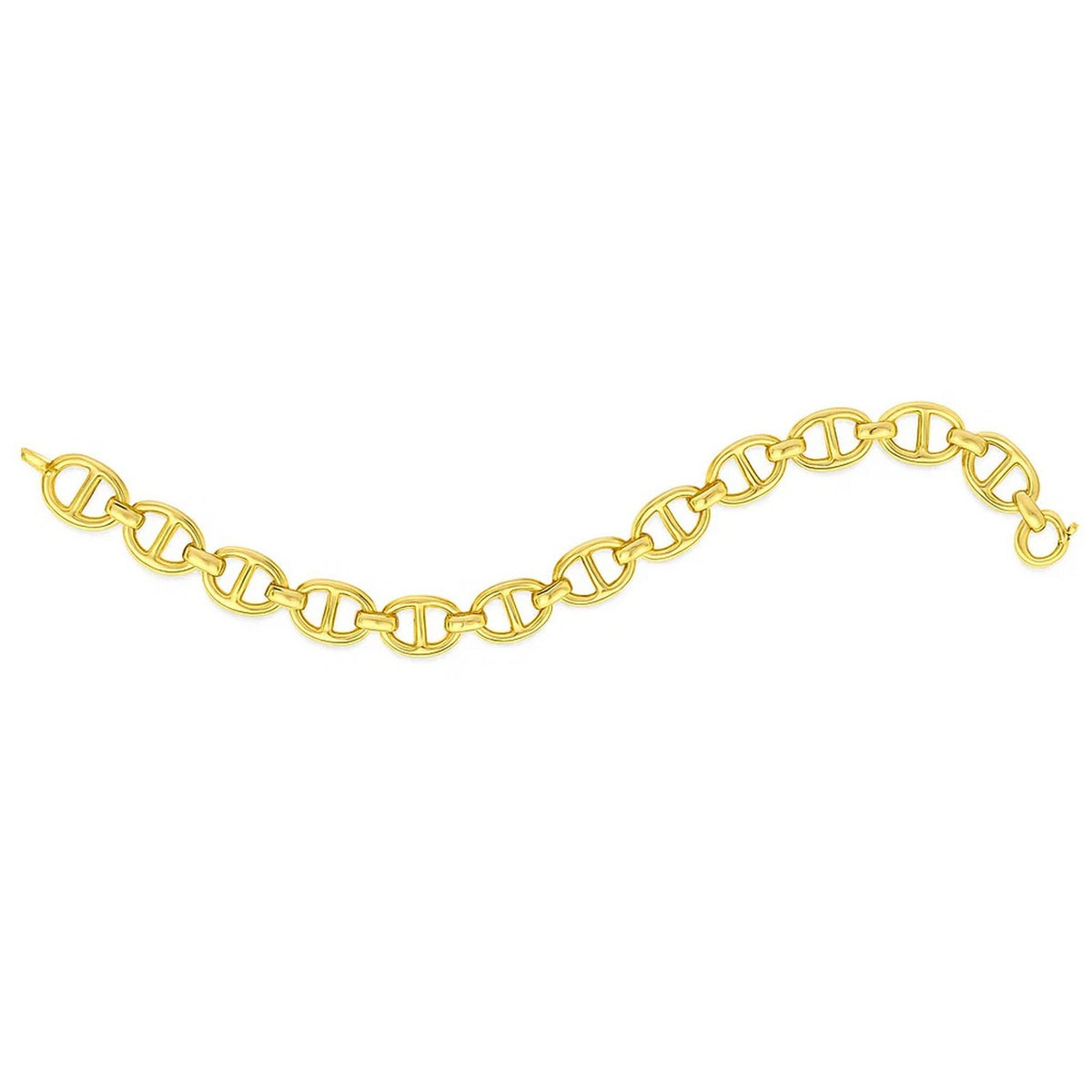 14k Yellow Gold High Polish Mariner Link Bracelet  (13.80 mm)
