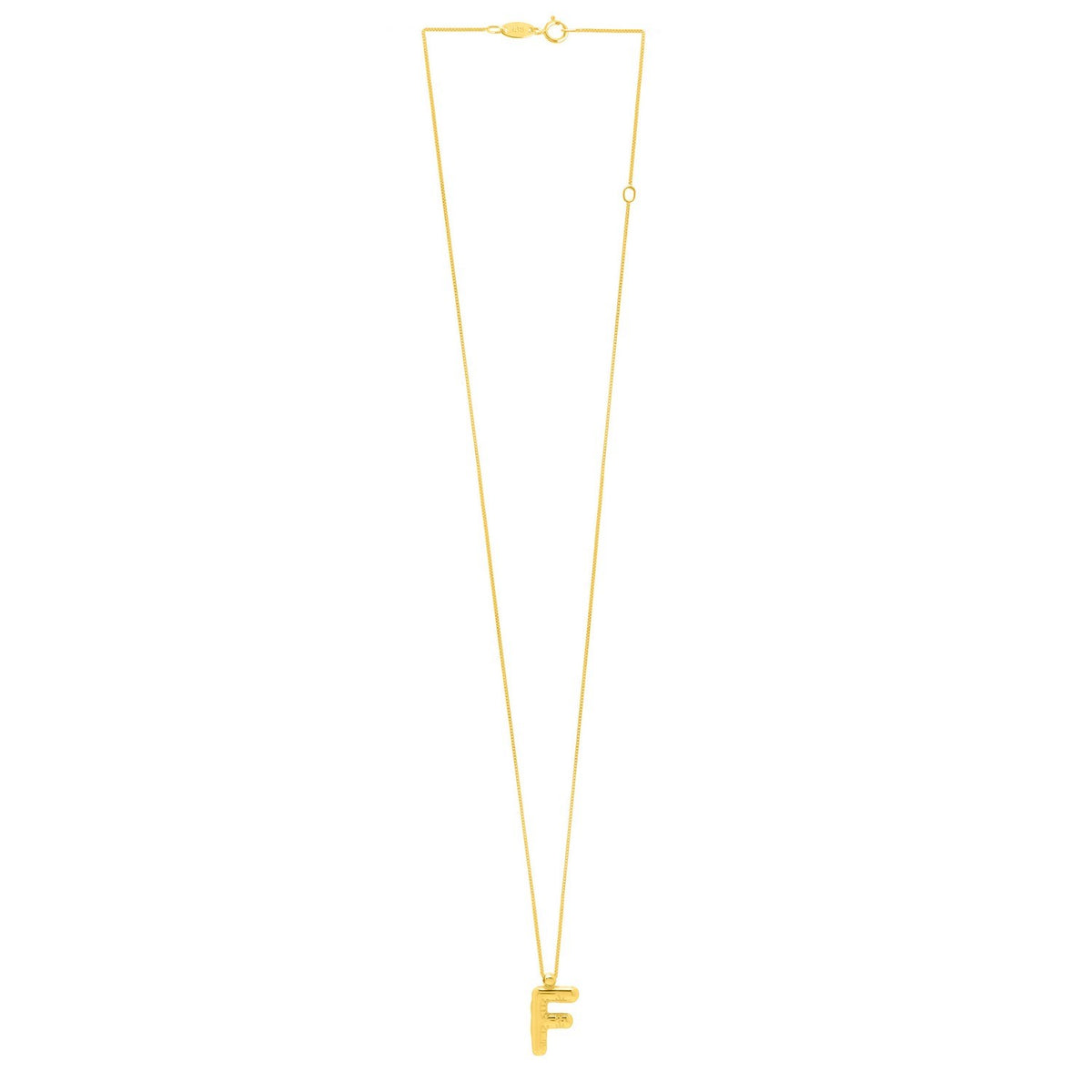 14K Yellow Gold Helium Initial F Pendant