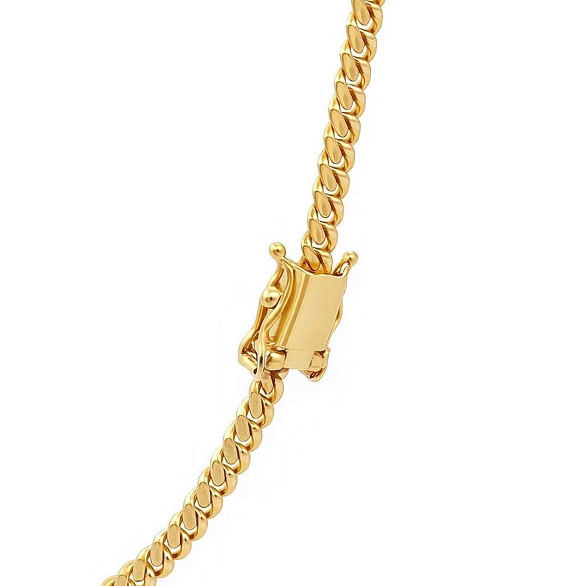 14k Yellow Gold Classic Solid Miami Cuban Chain