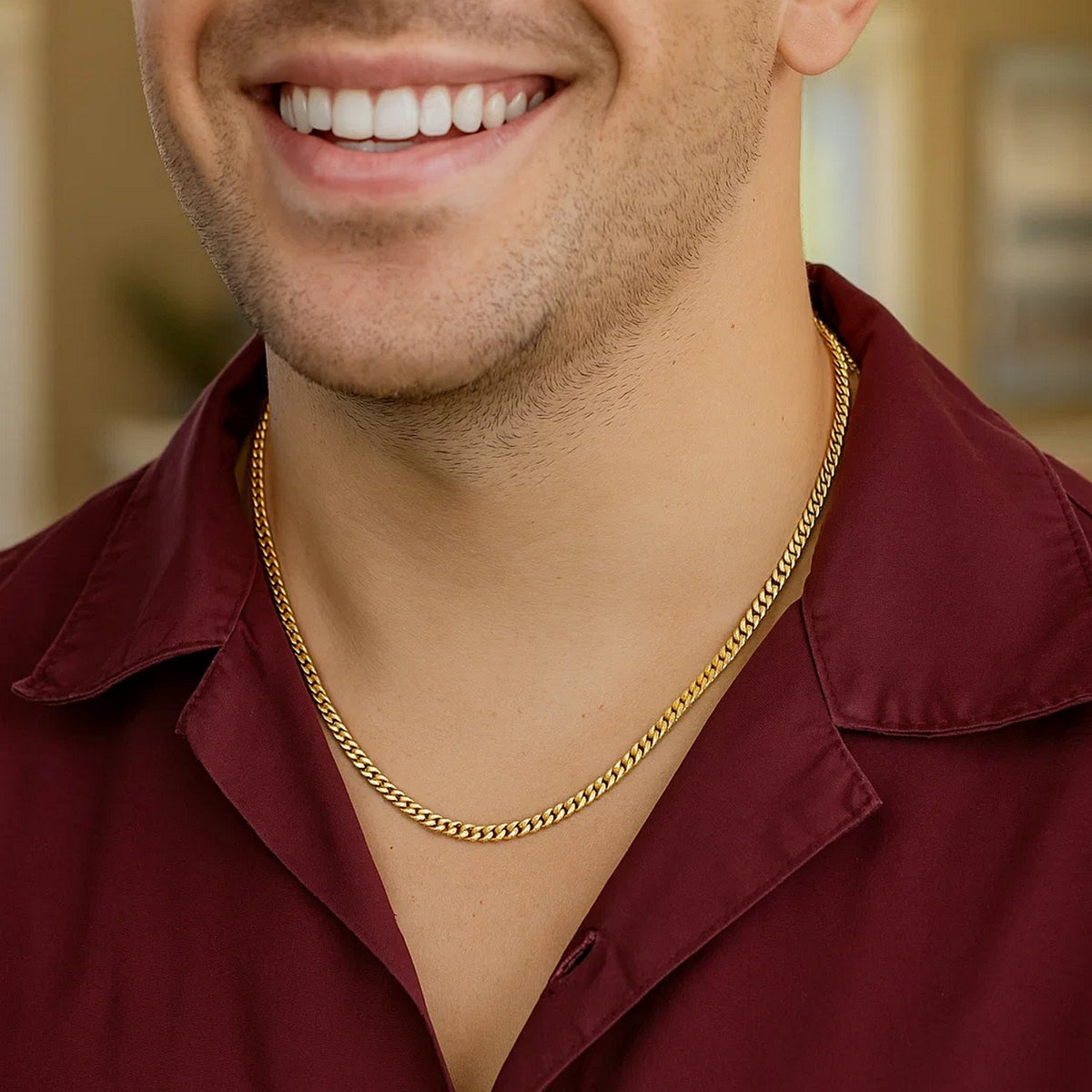 14k Yellow Gold Classic Solid Miami Cuban Chain