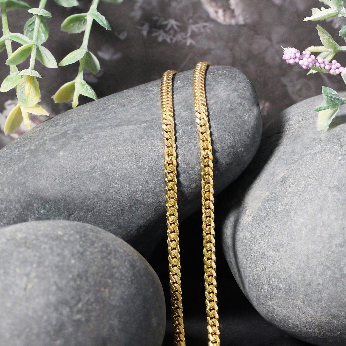 14k Yellow Gold Classic Solid Miami Cuban Chain