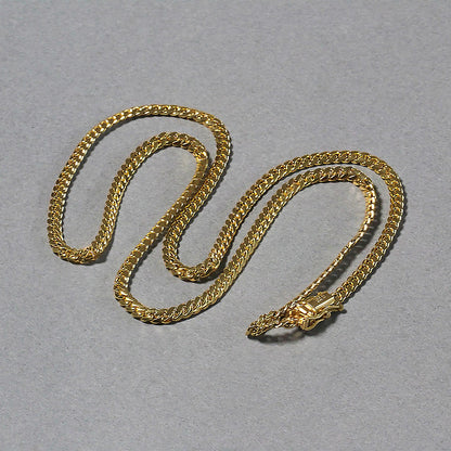 14k Yellow Gold Classic Solid Miami Cuban Chain
