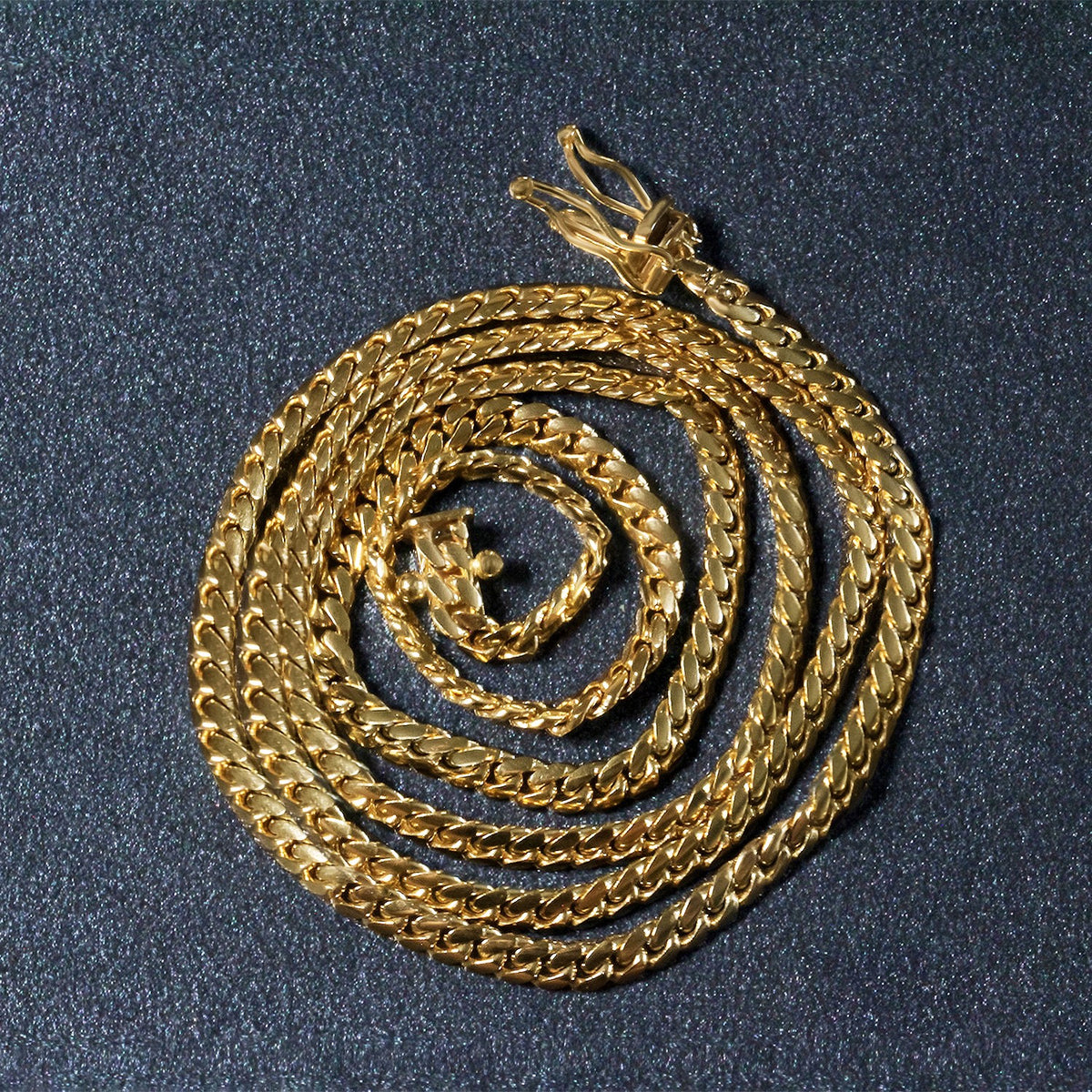 14k Yellow Gold Classic Solid Miami Cuban Chain