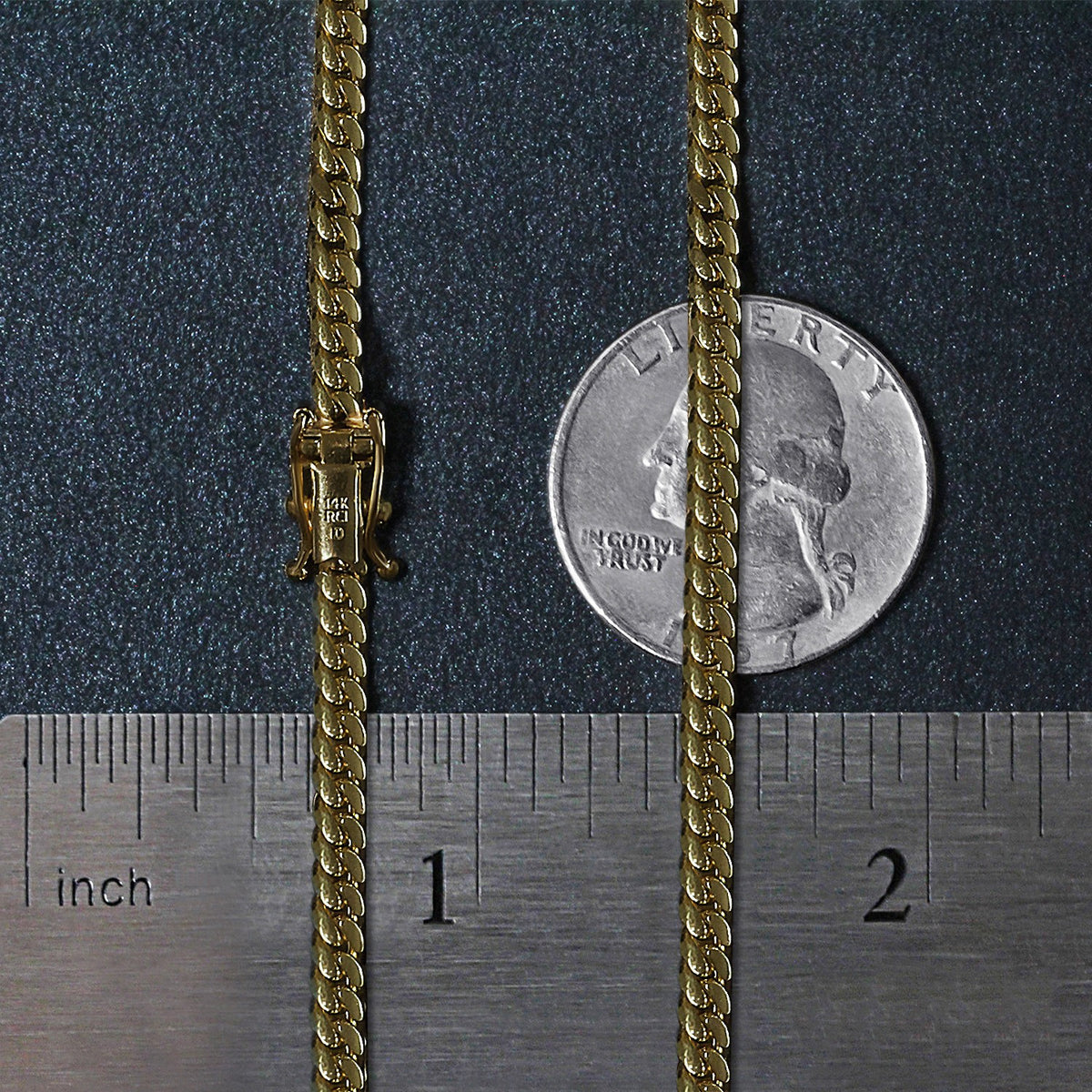 14k Yellow Gold Classic Solid Miami Cuban Chain