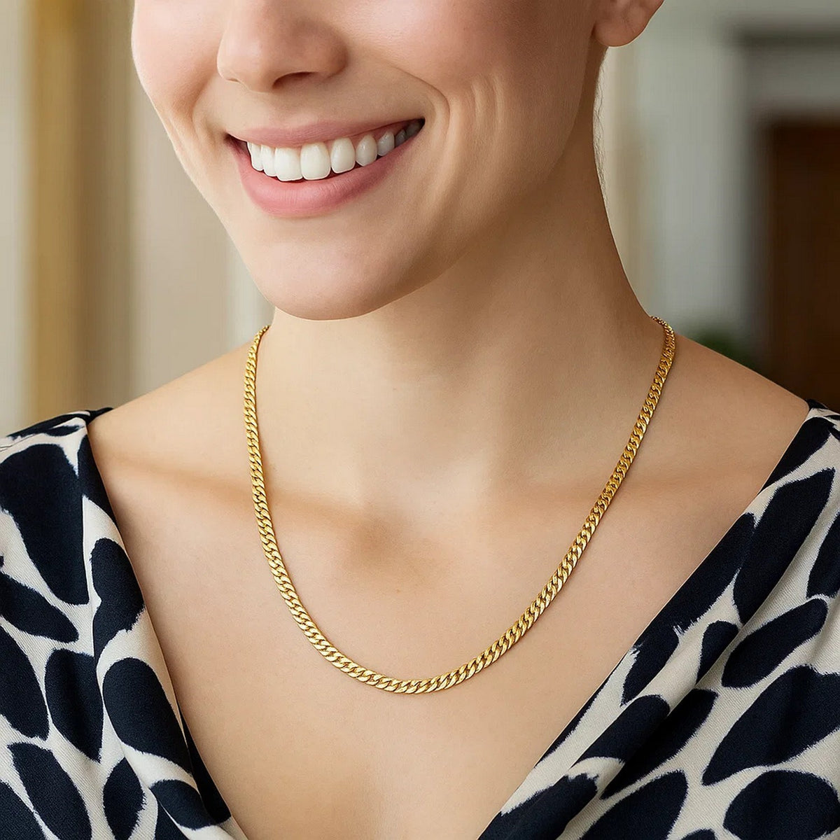 14k Yellow Gold Classic Solid Miami Cuban Chain