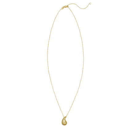 14K Yellow Gold Diamond Raindrop Necklace