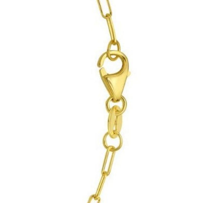 14K Yellow Gold Blue Topaz Heart Necklace (1.50 mm)