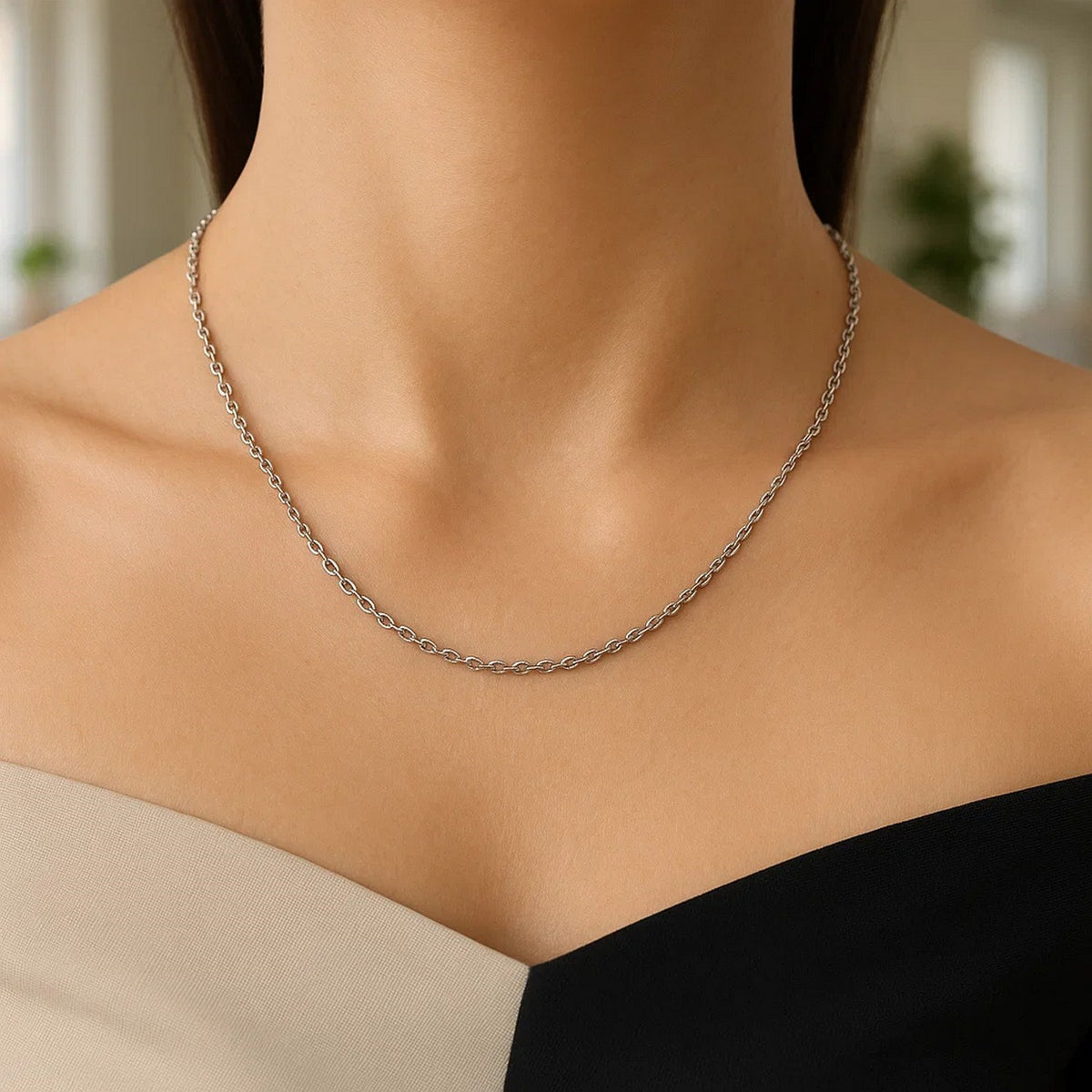 14k Yellow Gold Round Cable Link Chain