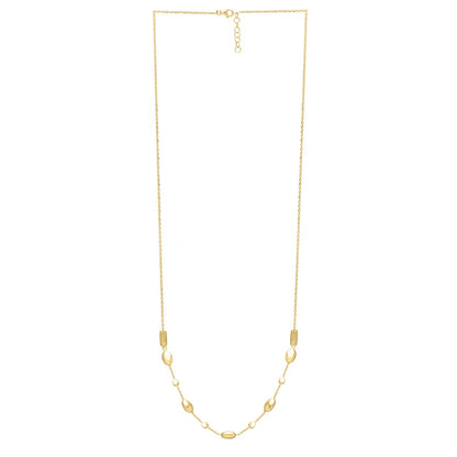 Adjustable Puff Pebble Necklace in 14K Yellow Gold