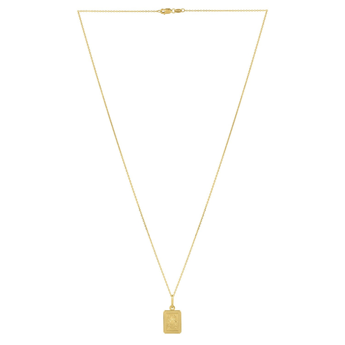Sun and Stars Necklace in 14K Yellow Gold