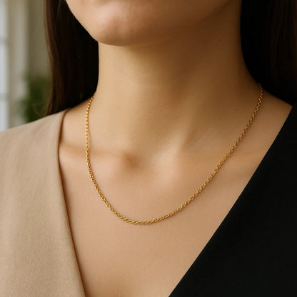 14k Yellow Gold Rolo Chain