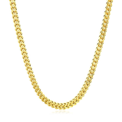 14K Yellow Gold Square Franco Chain