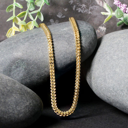14K Yellow Gold Square Franco Chain
