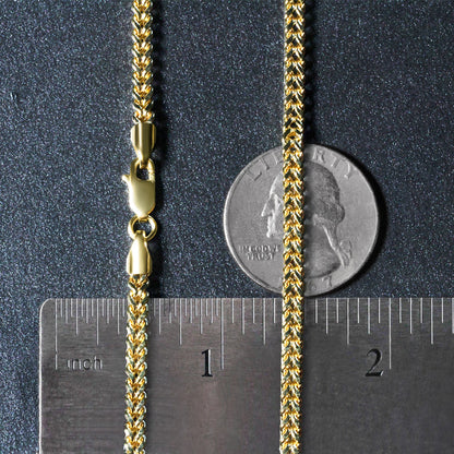 14K Yellow Gold Square Franco Chain