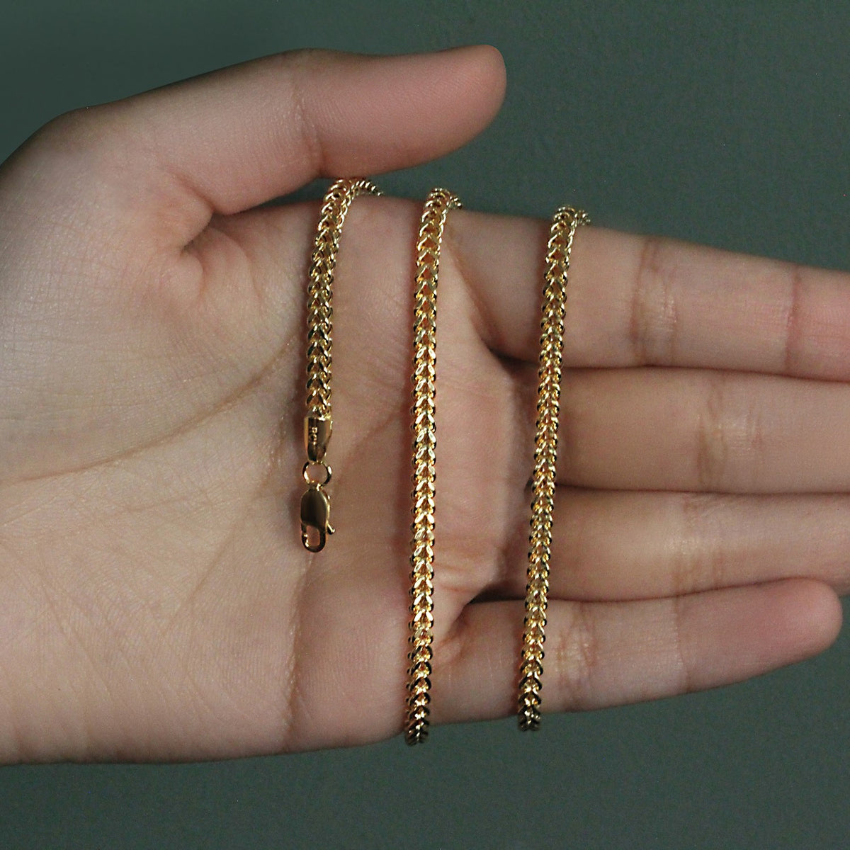 14K Yellow Gold Square Franco Chain